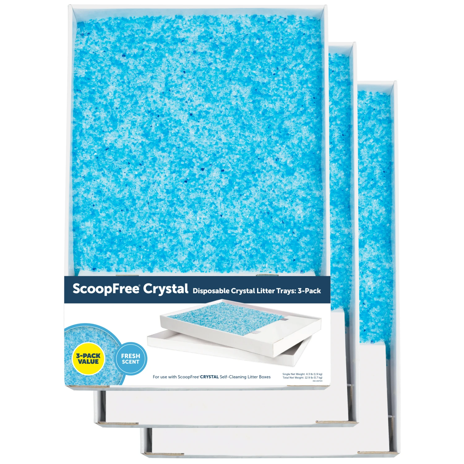 Disposable Litter Tray - ScoopFree® Fresh Crystal 3-Pack 3 Disposable Litter Tray - ScoopFree® Fresh Crystal 3-Pack