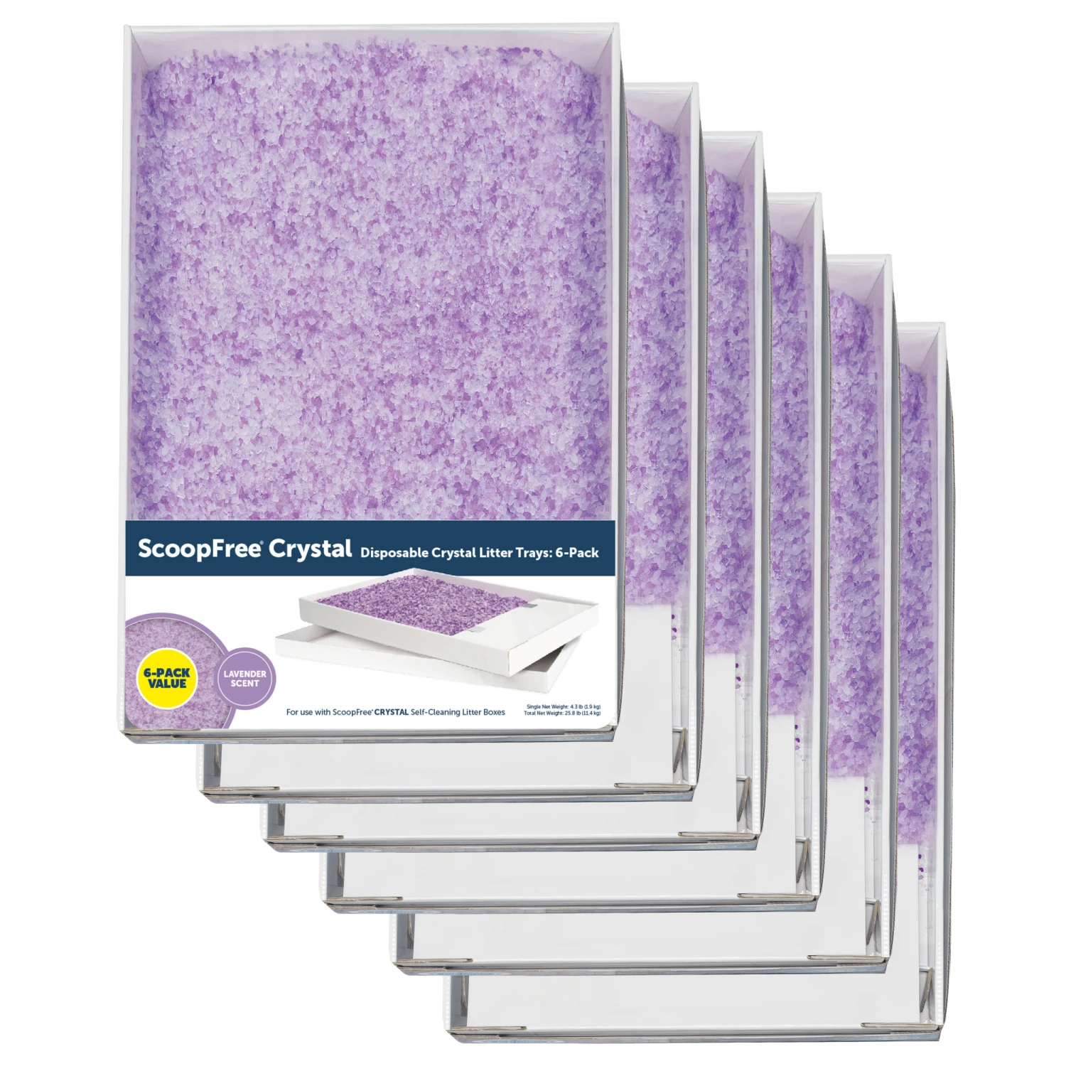 Disposable Litter Tray - ScoopFree® Lavender Crystal 6-Pack 3 Disposable Litter Tray - ScoopFree® Lavender Crystal 6-Pack